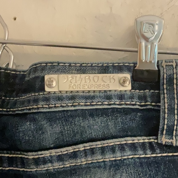 ReRock for Express Skinny Low Rise Jeans, Size 10S, Dark Blue Denim - Picture 3 of 10